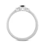 Pierścionek z białego złota z czarnym diamentem